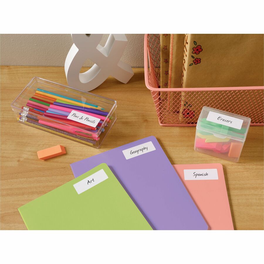 Avery® White Rectangle Labels with Sure Feed„¢ Technology,Easy Peel®, 1" x 2-5/8" , for Laser and Inkjet Printers