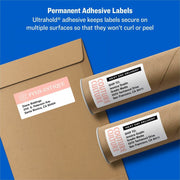 Avery® White Rectangle Labels with Sure Feed„¢ Technology, TrueBlock®, 2" x 4" , for Laser and Inkjet Printers