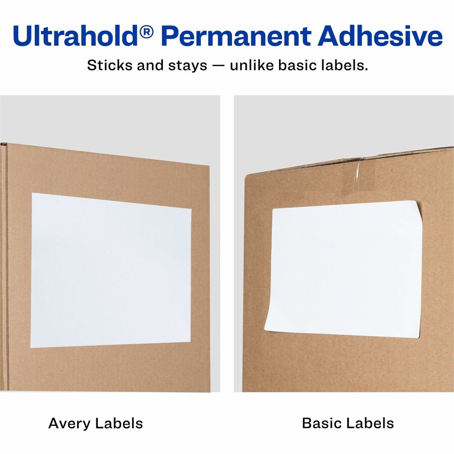 Avery® White Rectangle LabelsTrueBlock®, 8-1/2" x 11" , Permanent Adhesive, for Laser and Inkjet Printers