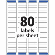 Avery&reg; White Rectangle Labels with Sure Feed&trade; Technology,Easy Peel&reg;, 1/2" x 1-3/4" , for Laser and Inkjet Printers - 8000 / Box