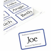 Avery® Flexible Name Badgesfor Laser and Inkjet Printers, 3-3/8" x 2-1/3" , Blue Border