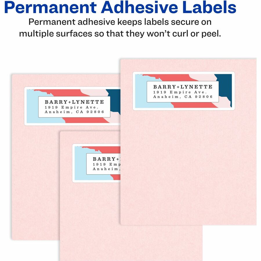 Avery® White Rectangle Labels with Sure Feed„¢ TechnologyEasy Peel®, 1" x 4" , for Laser and Inkjet Printers
