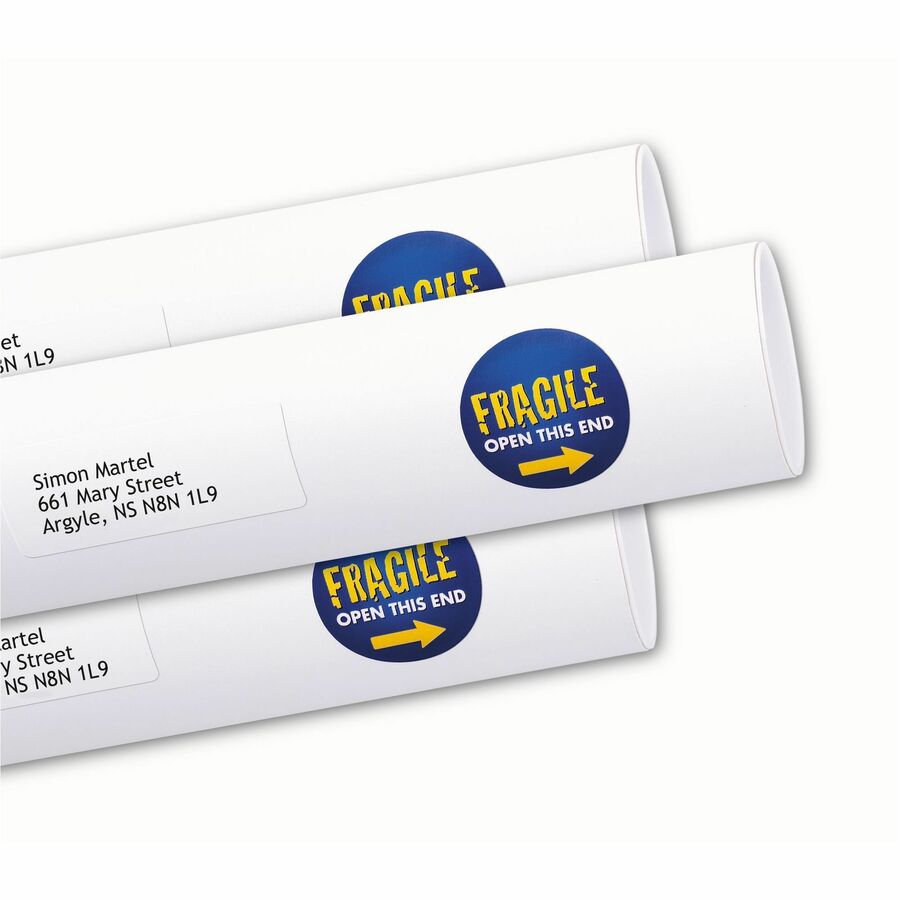 Avery® High-Visibility Labelsfor Inkjet Printers, 1-1/2" Diameter, White
