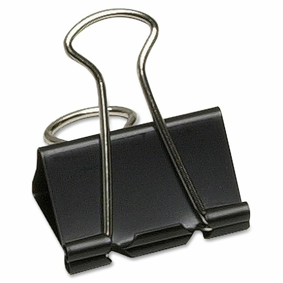 Westcott fold-back binder clips, black, 1 1/4 inch, pack of 12