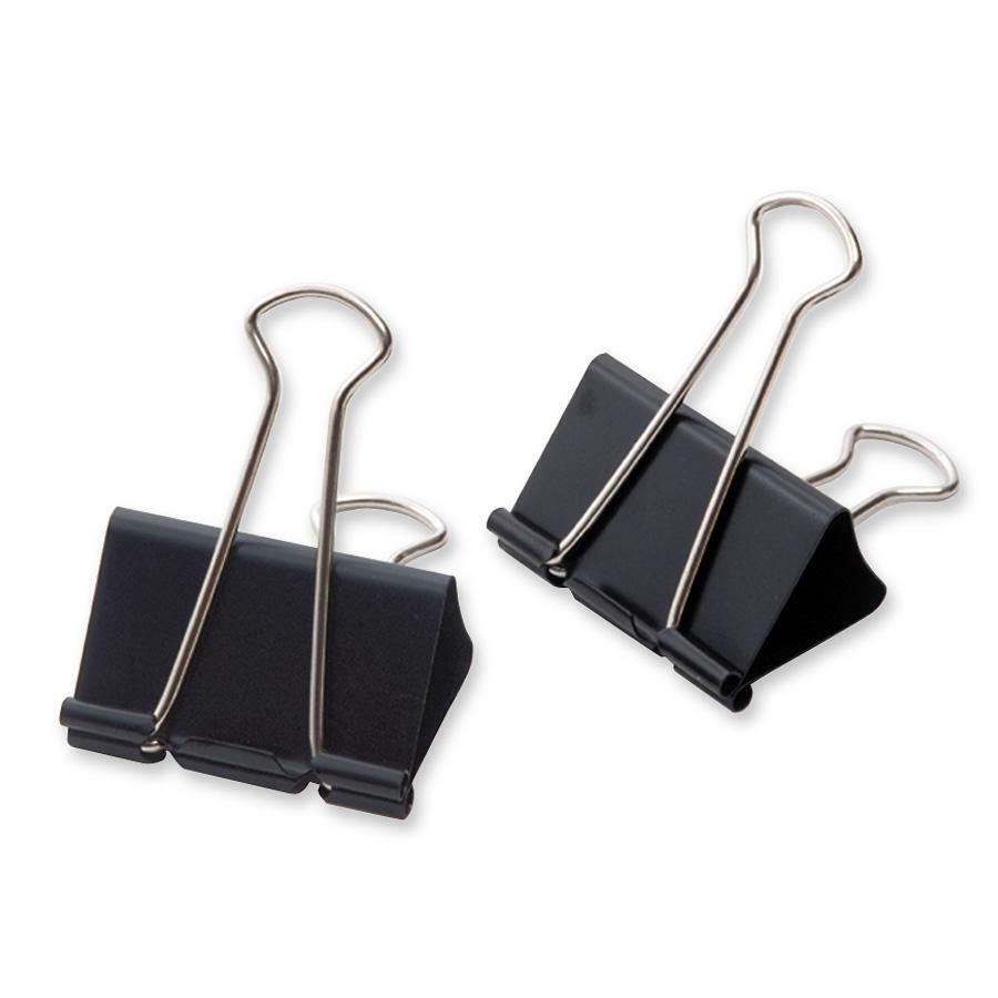 Westcott fold-back binder clips, black, 2 inch, pack of 12