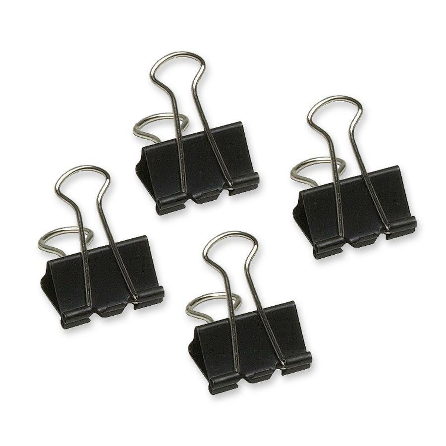Westcott fold-back binder clips, black, 1 inch, pack of 12