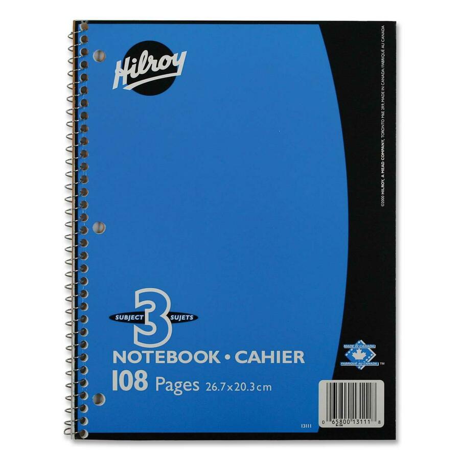 Cahiers à spirale Hilroy 20,3 cm x 26,7 cm – Formats multiples