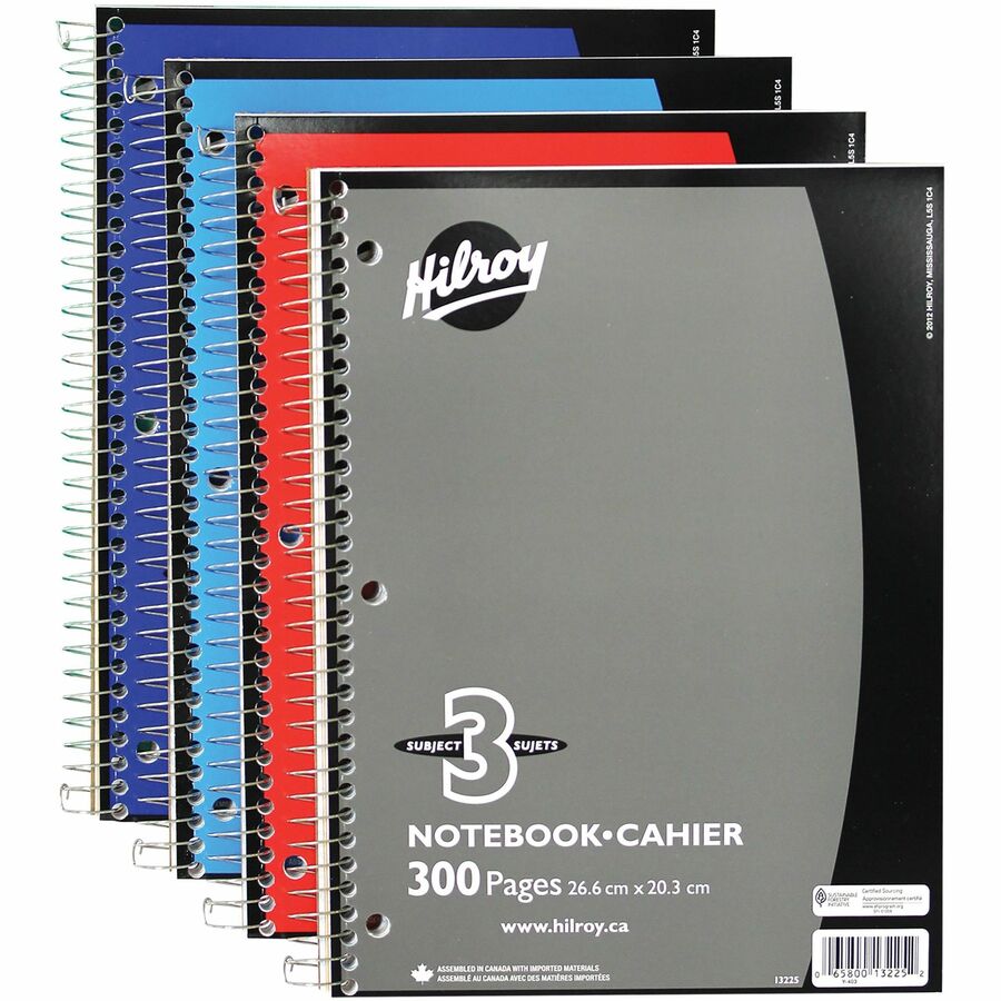 Cahiers à spirale Hilroy 20,3 cm x 26,7 cm – Formats multiples