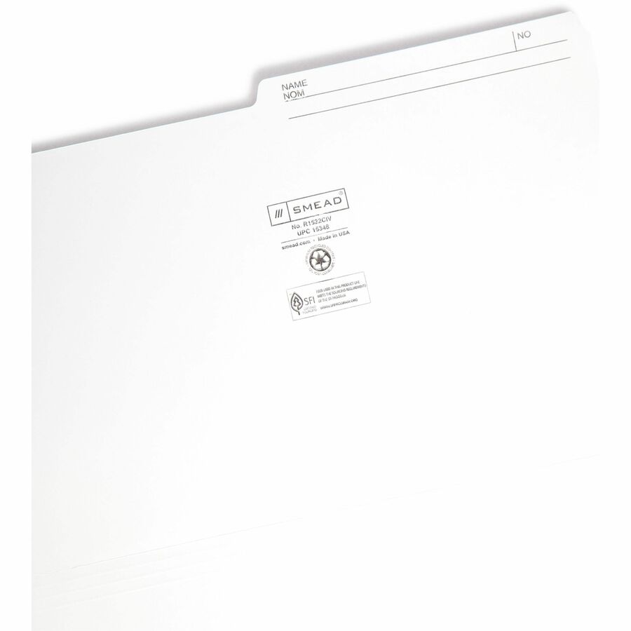 Smead Top-Tab File Folders - Legal, 1/2-Cut, Ivory, 100 Pack
