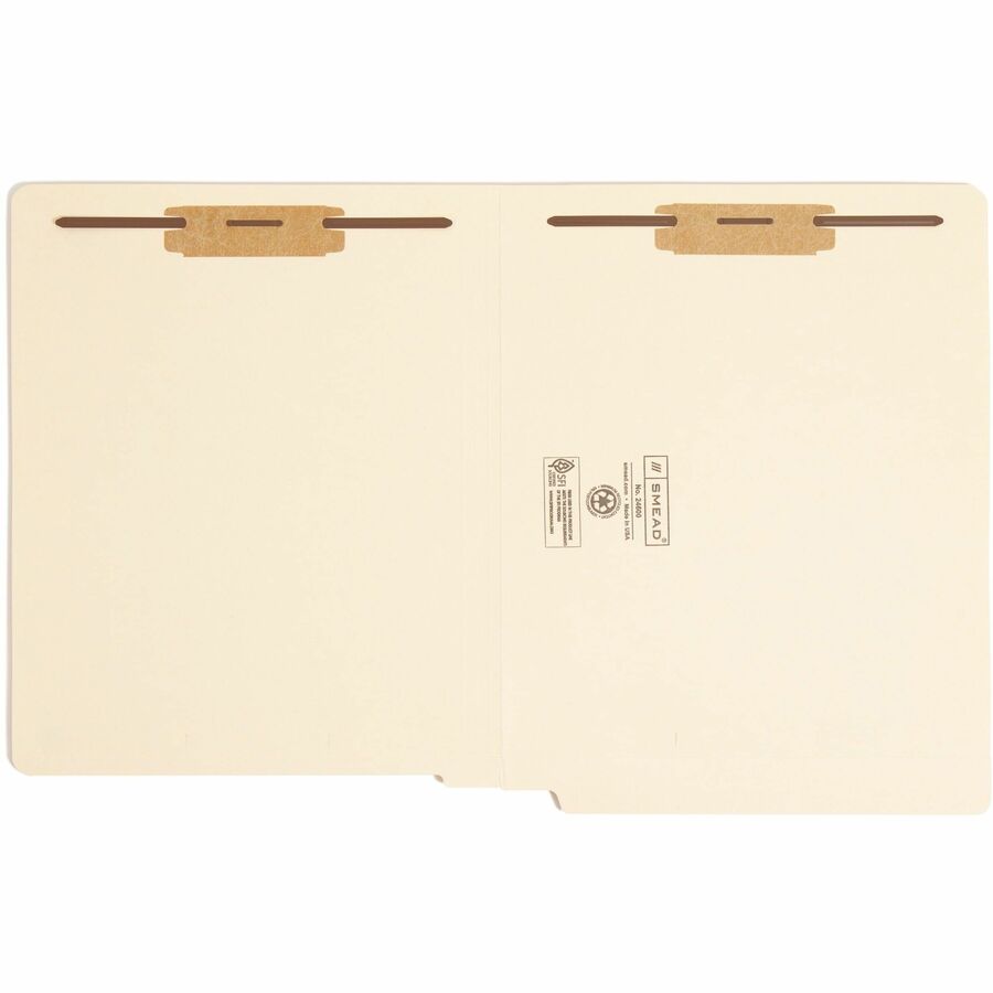 Smead Shelf-Master Straight Tab Cut Letter Recycled End Tab File Folder - 50 / Box