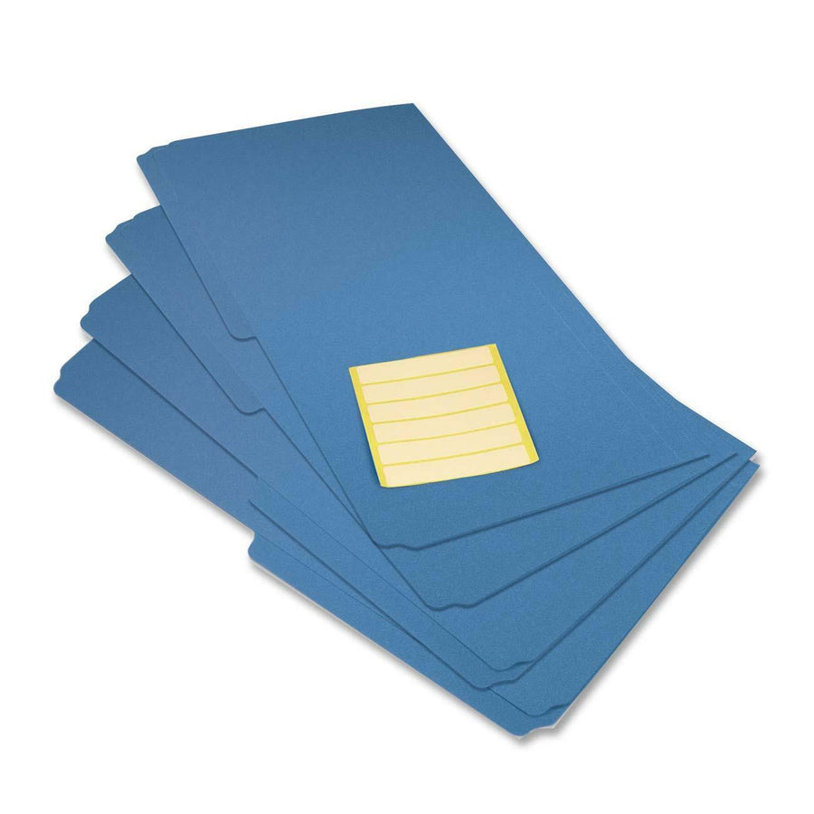 VLB Poly Top-Tab File Folders - Legal, 1/2-Cut, Pack of 12 - Blue