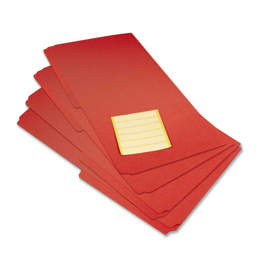VLB Poly Top-Tab File Folders - Legal, 1/2-Cut, Pack of 12 - Red
