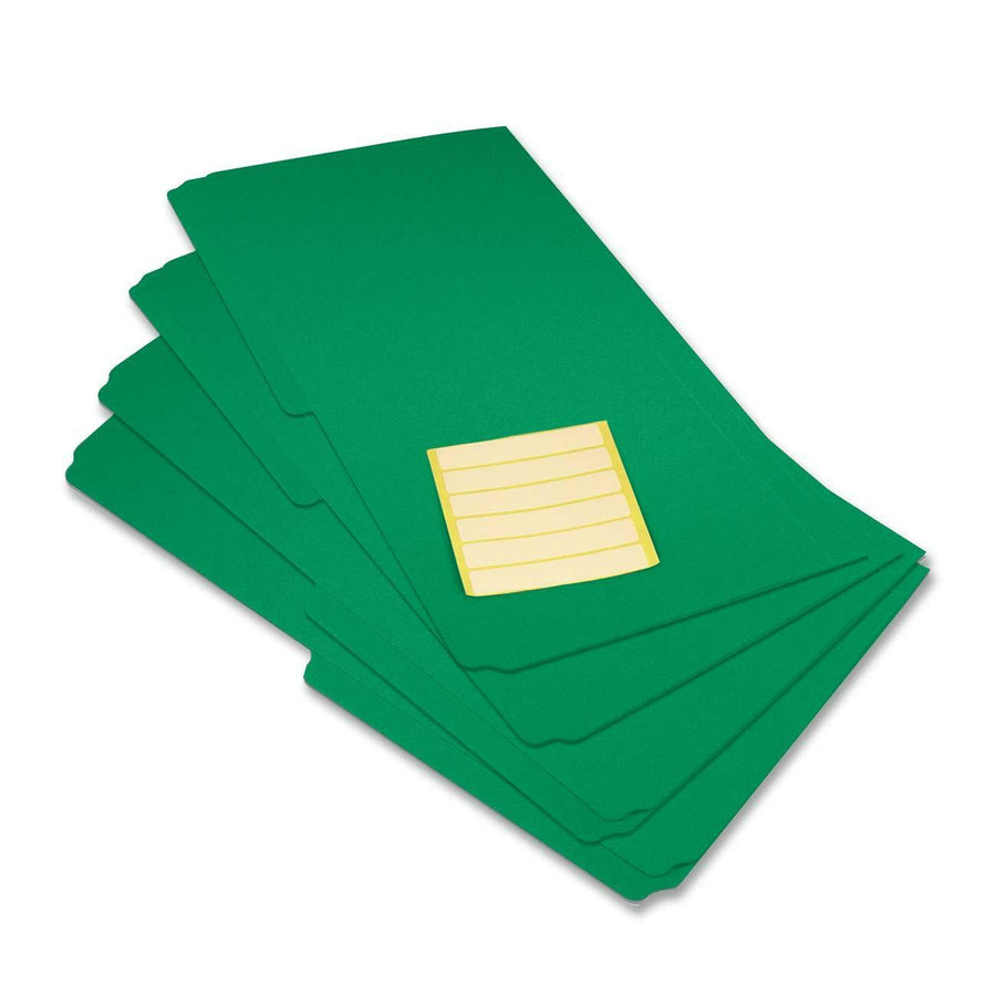 VLB Poly Top-Tab File Folders - Legal, 1/2-Cut, Pack of 12 - Green