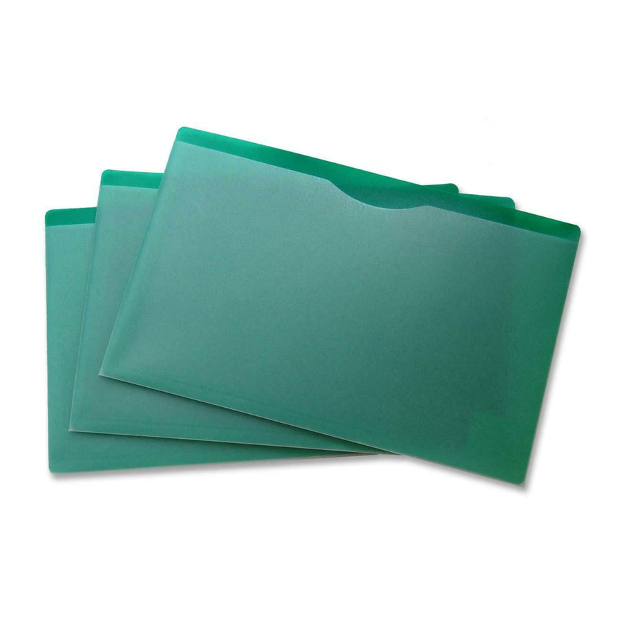 VLB Poly Front Expansion File Jackets - Legal, Pack of 5 - Green