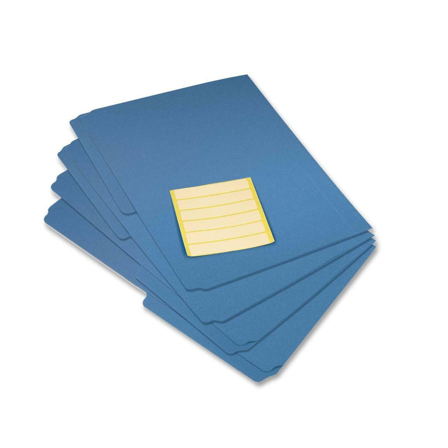 VLB Poly Top-Tab File Folders - Letter, 1/2-Cut, Pack of 12 - Blue
