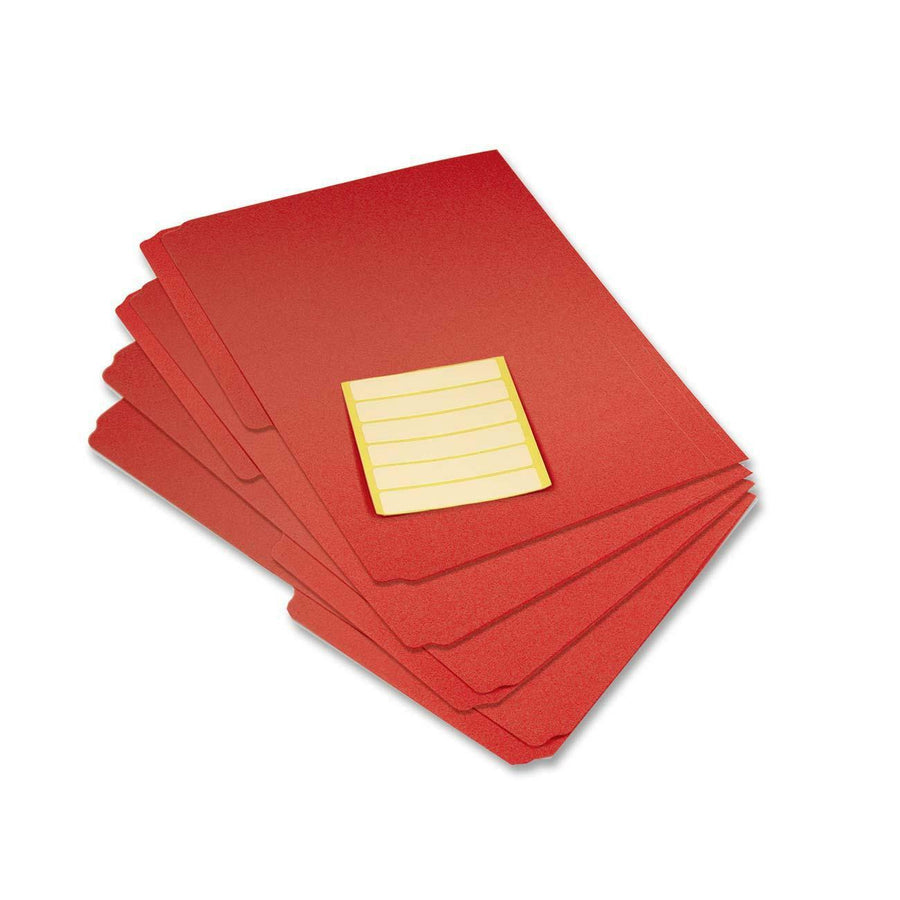 VLB Poly Top-Tab File Folders - Letter, 1/2-Cut, Pack of 12 - Red