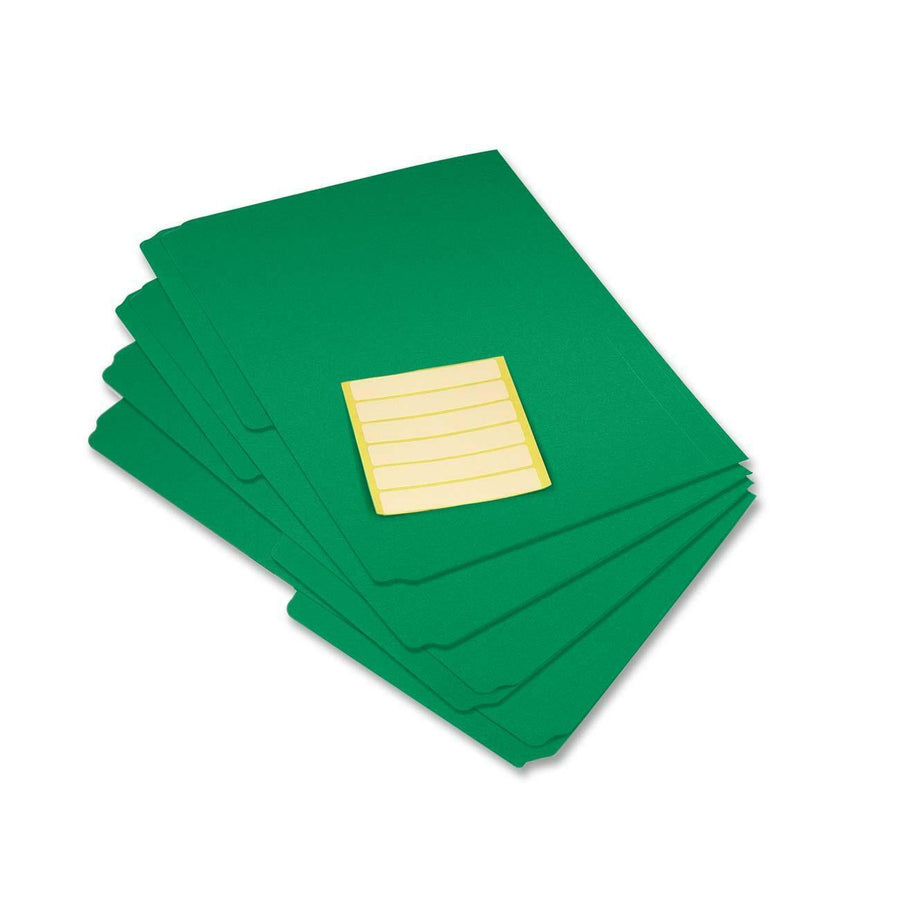 VLB Poly Top-Tab File Folders - Letter, 1/2-Cut, Pack of 12 - Green