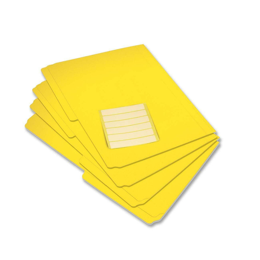 VLB Poly Top-Tab File Folders - Letter, 1/2-Cut, Pack of 12 - Yellow