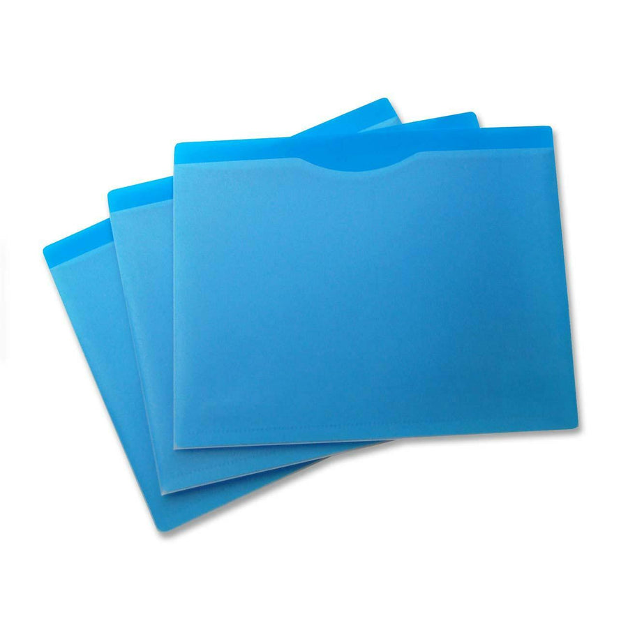 VLB Poly Front Expansion File Jackets - Letter, Pack of 5 - Blue