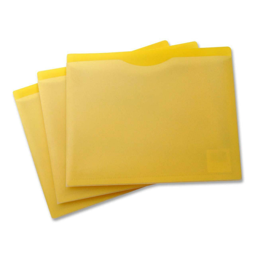 VLB Poly Front Expansion File Jackets - Letter, Pack of 5 - Yellow