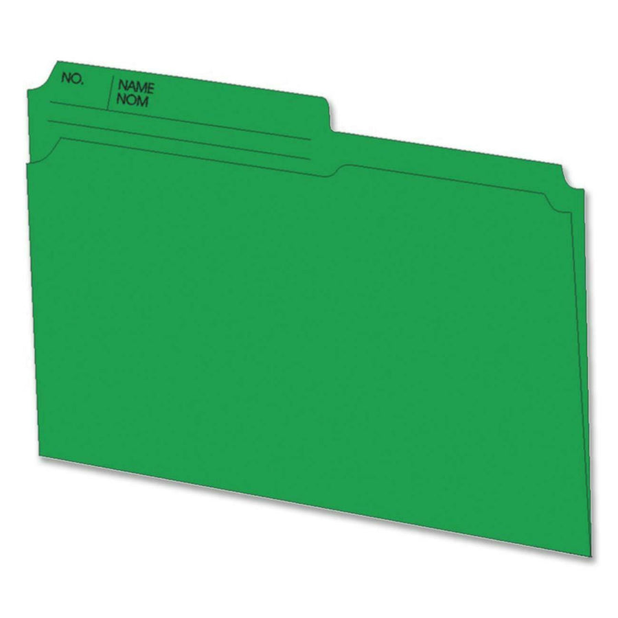 Hilroy Coloured File Folders - Letter, 1/2-Cut Tab, Box of 100 - Green