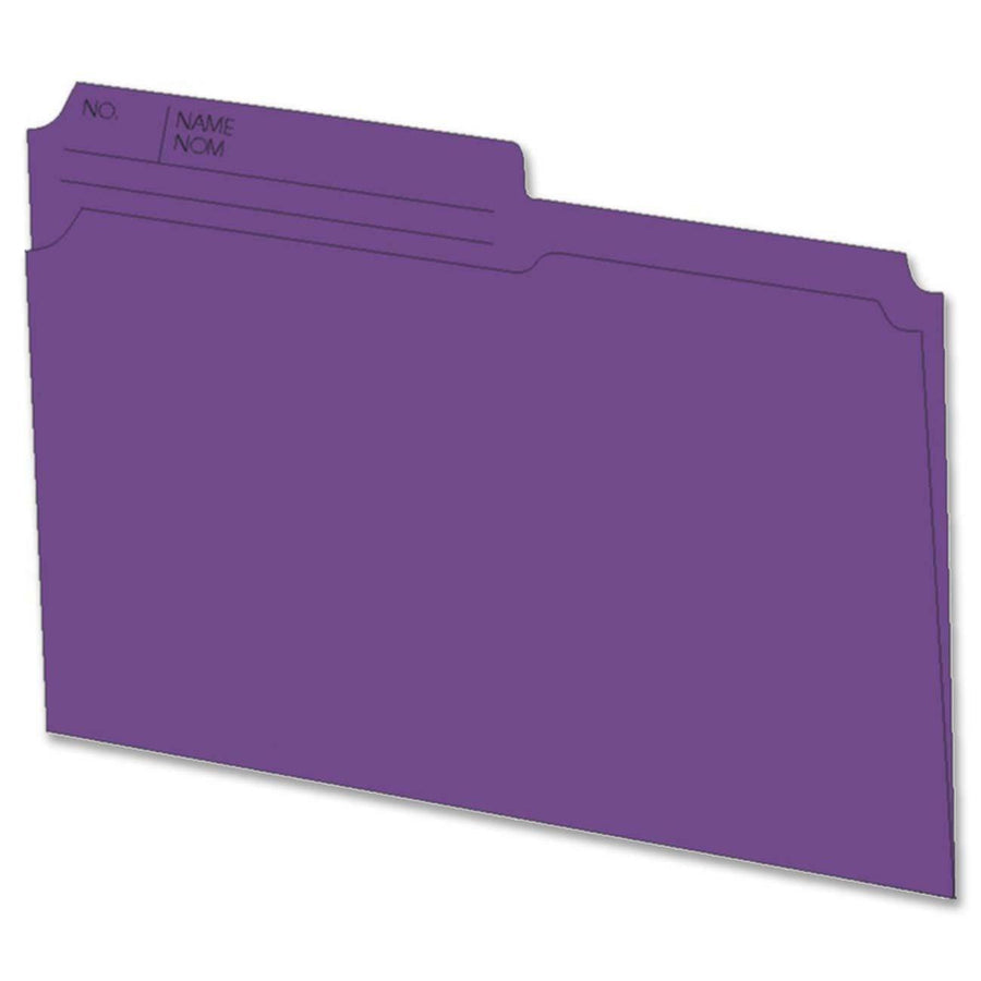 Hilroy Coloured File Folders - Letter, 1/2-Cut Tab, Box of 100 - Violet