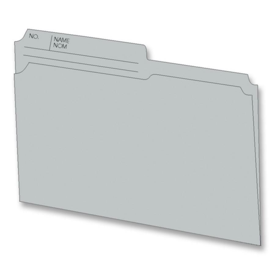Hilroy Coloured File Folders - Letter, 1/2-Cut Tab, Box of 100 - Grey
