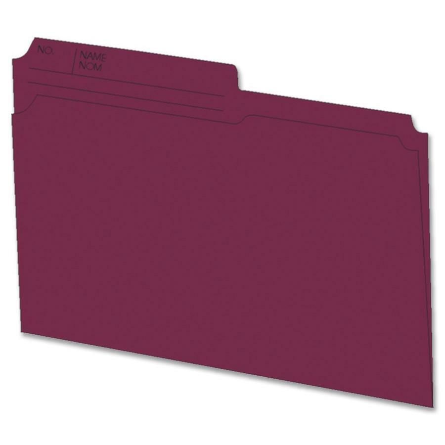 Hilroy Coloured File Folders - Letter, 1/2-Cut Tab, Box of 100 - Burgundy