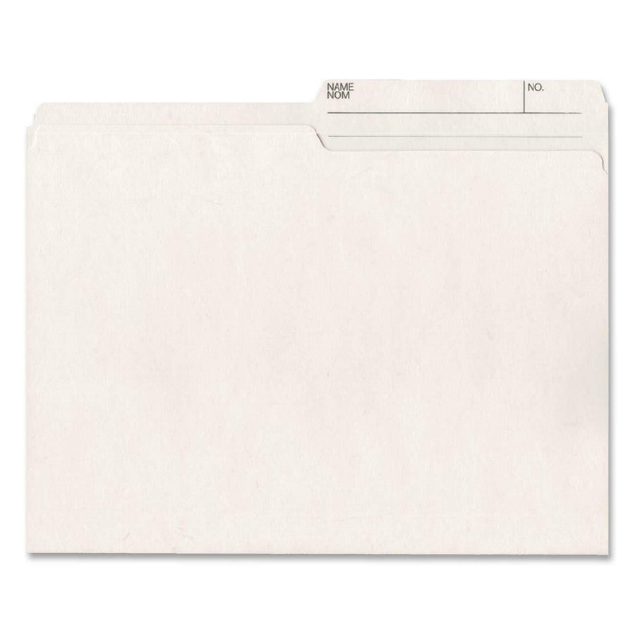 Hilroy Reversible File Folders - Letter, 1/2 Cut, Ivory, 100 Pack