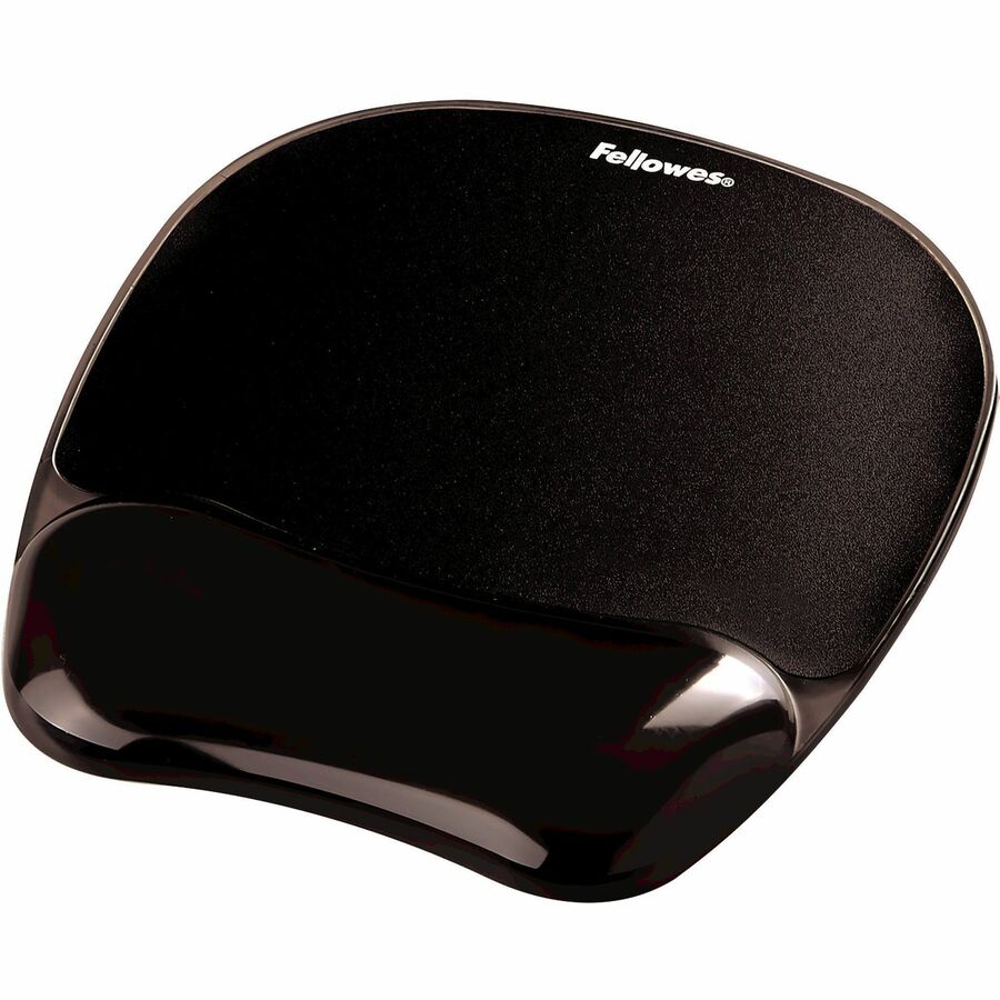 Fellowes Crystals Gel Mouse Pad with Wrist Rest — Black