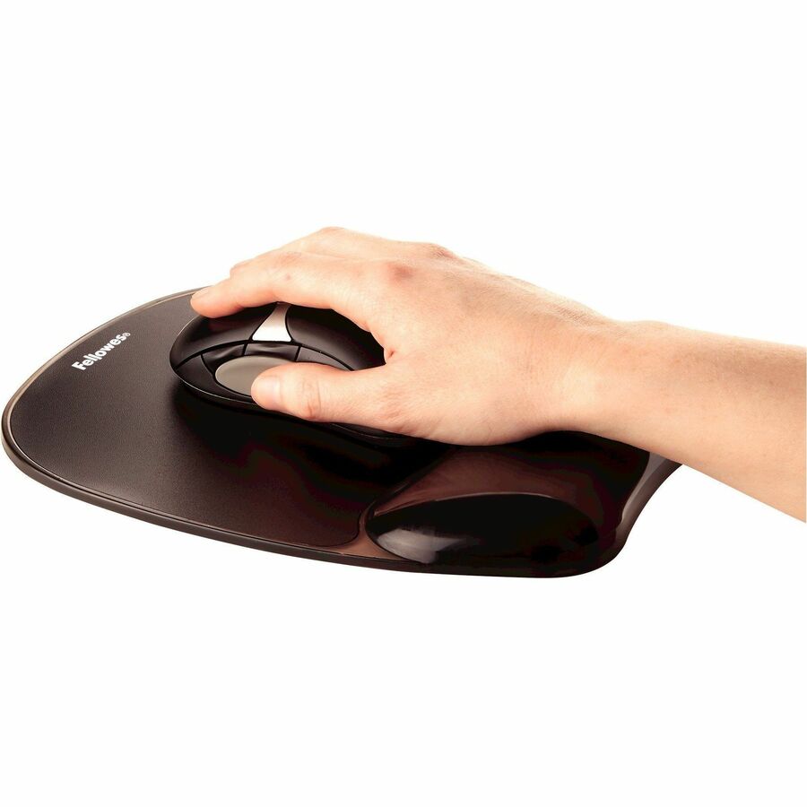 Fellowes Crystals Gel Mouse Pad with Wrist Rest — Black