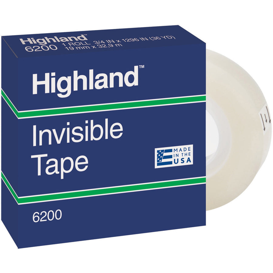 Highland Invisible Tape, 3/4 in x 36 yd (19 mm x 32.9 m)