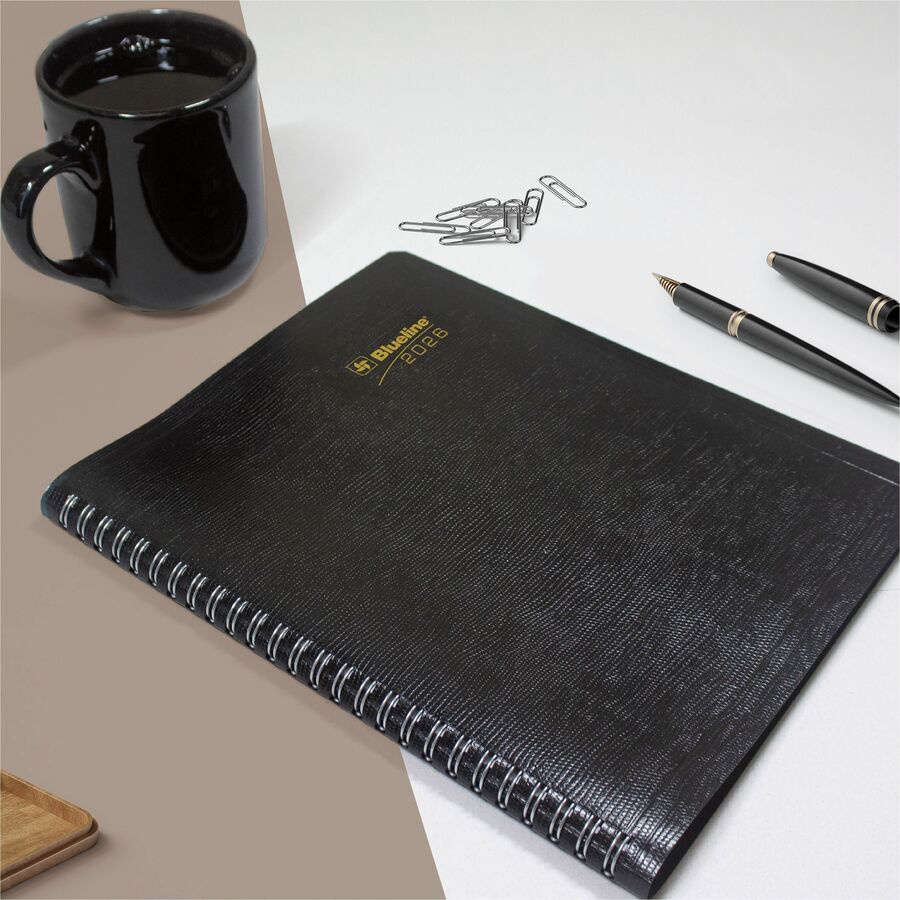 Blueline 2026 Essential 16-Month Monthly Planner - September-December - 9-1/4" x 7-1/4" - Black - Bilingual C120081BT