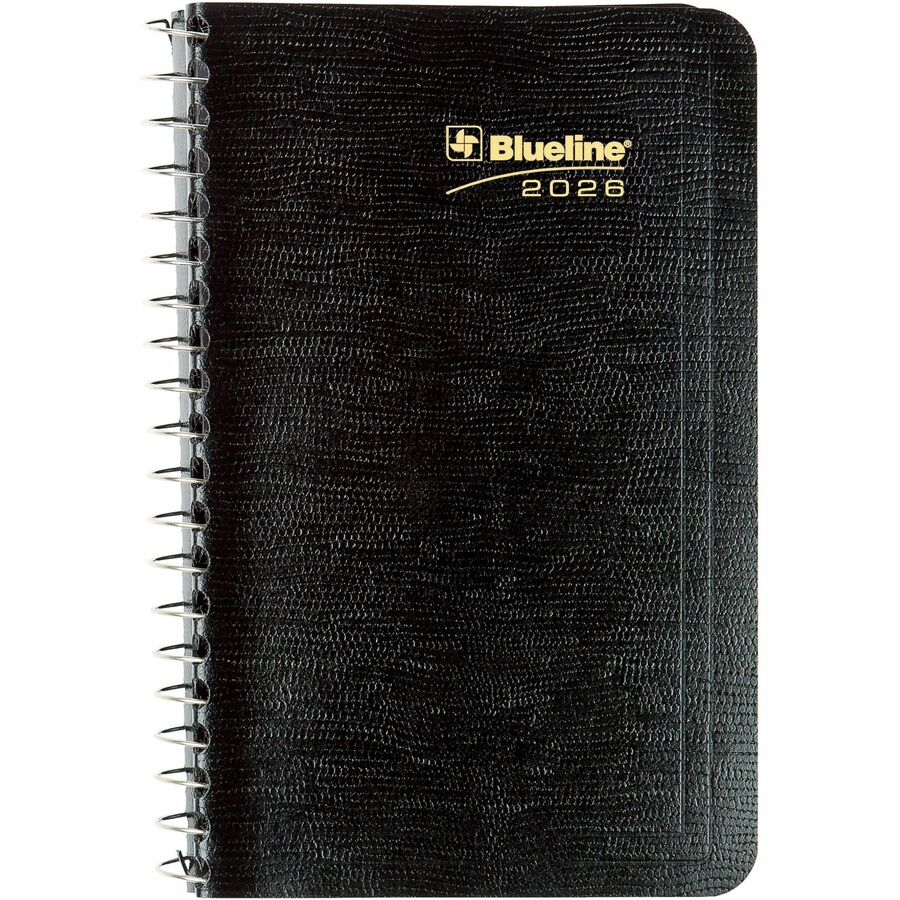 Blueline 2026 12-Month Daily Pocket Planner - January to December - 6" x 3-1/2" - Black - Bilingual