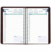 Blueline Daily Planner 8"x 5" Spiral Bind, English, Burgundy C150483T