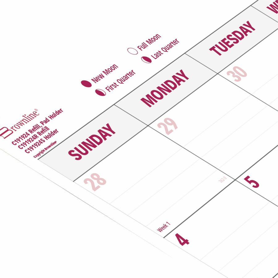 Brownline 2026 Monthly Desk Calendar Refill — 23½" x 18¼", English