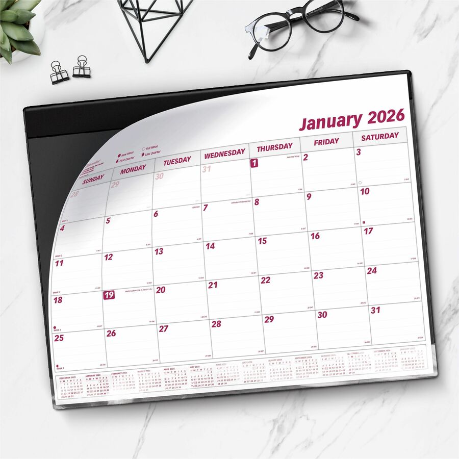 Brownline 2026 Monthly Desk Calendar Refill — 23½" x 18¼", English