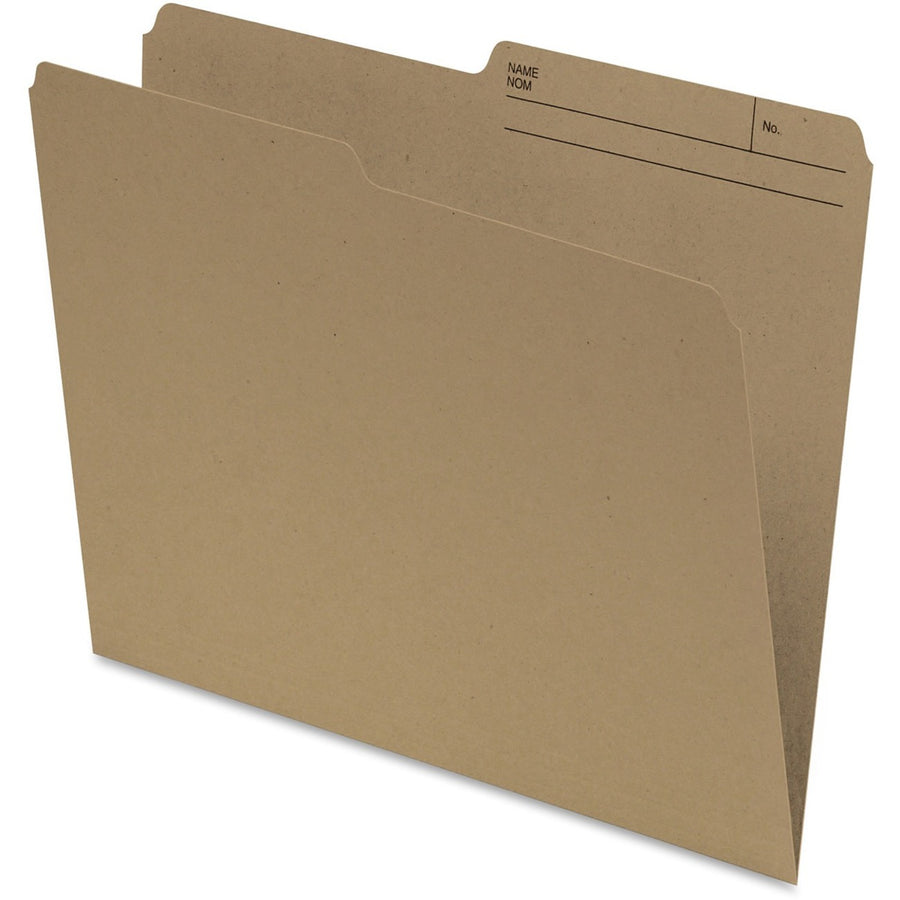 Pendaflex Recycled Reversible File Folders - Letter, Kraft, 10.5 pt, Box of 100