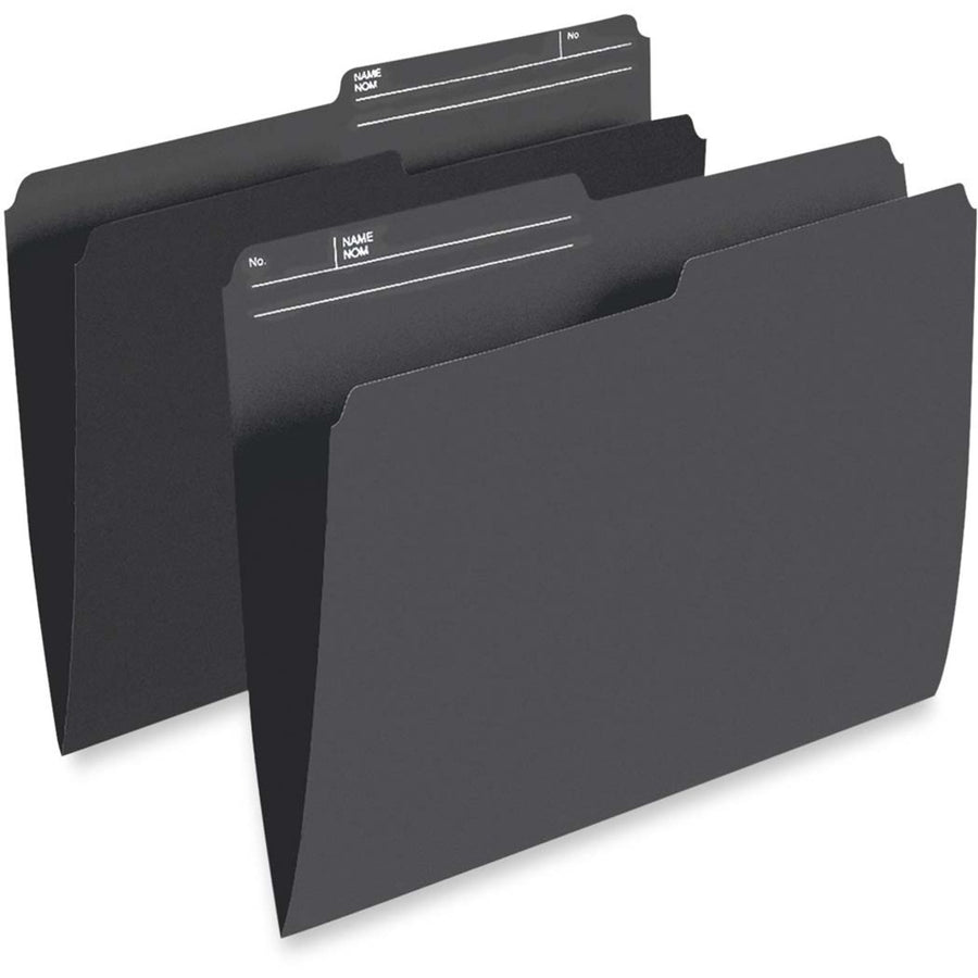 Pendaflex Coloured Top-Tab File Folders - Letter, 1/2-Cut, Box of 100 - Black