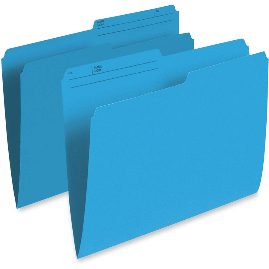 Pendaflex Coloured Top-Tab File Folders - Letter, 1/2-Cut, Box of 100 - Blue