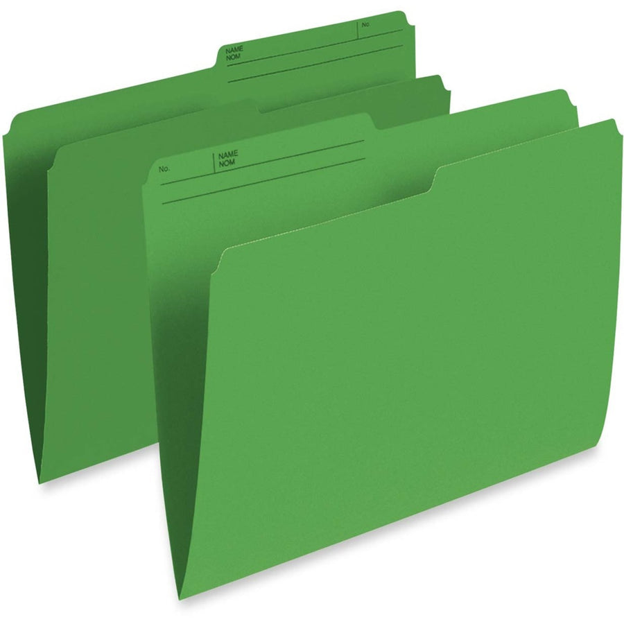 Pendaflex Coloured Top-Tab File Folders - Letter, 1/2-Cut, Box of 100 - Green
