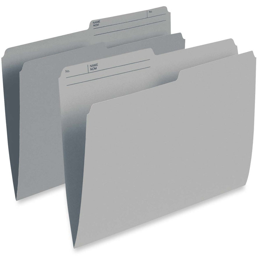 Pendaflex Coloured Top-Tab File Folders - Letter, 1/2-Cut, Box of 100 - Grey