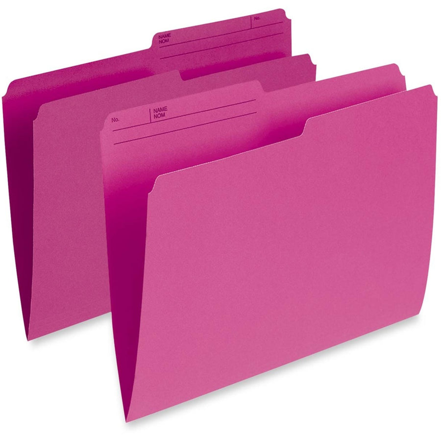 Pendaflex Coloured Top-Tab File Folders - Letter, 1/2-Cut, Box of 100 - Pink