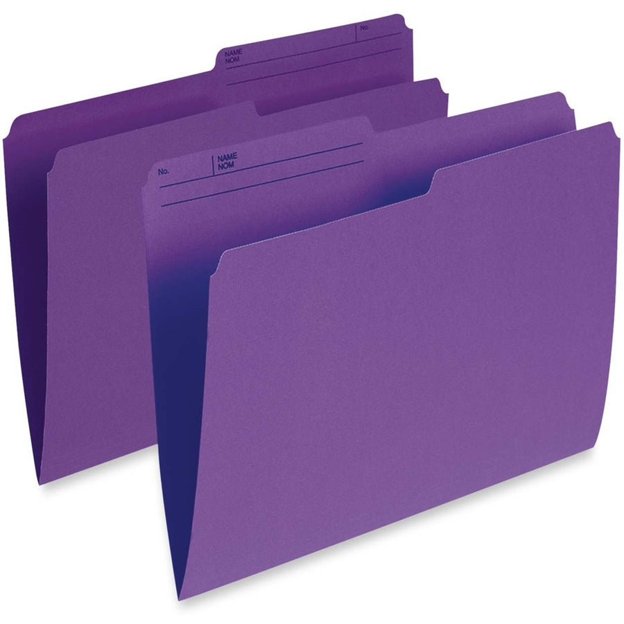 Pendaflex Coloured Top-Tab File Folders - Letter, 1/2-Cut, Box of 100 - Violet