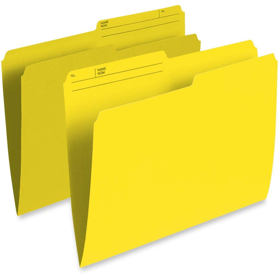 Pendaflex Coloured Top-Tab File Folders - Letter, 1/2-Cut, Box of 100 - Yellow