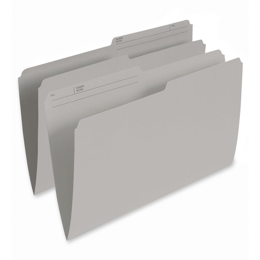 Pendaflex Coloured Top-Tab File Folders - Legal, 1/2-Cut, Box of 100 - Grey