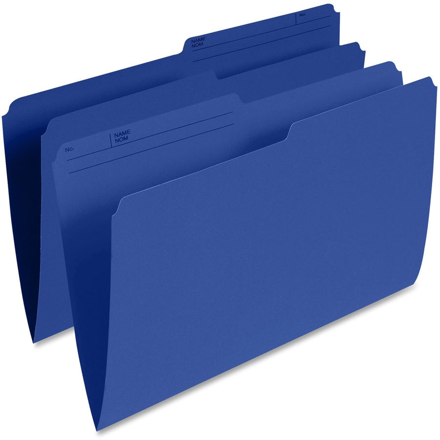 Pendaflex Coloured Top-Tab File Folders - Legal, 1/2-Cut, Box of 100 - Navy