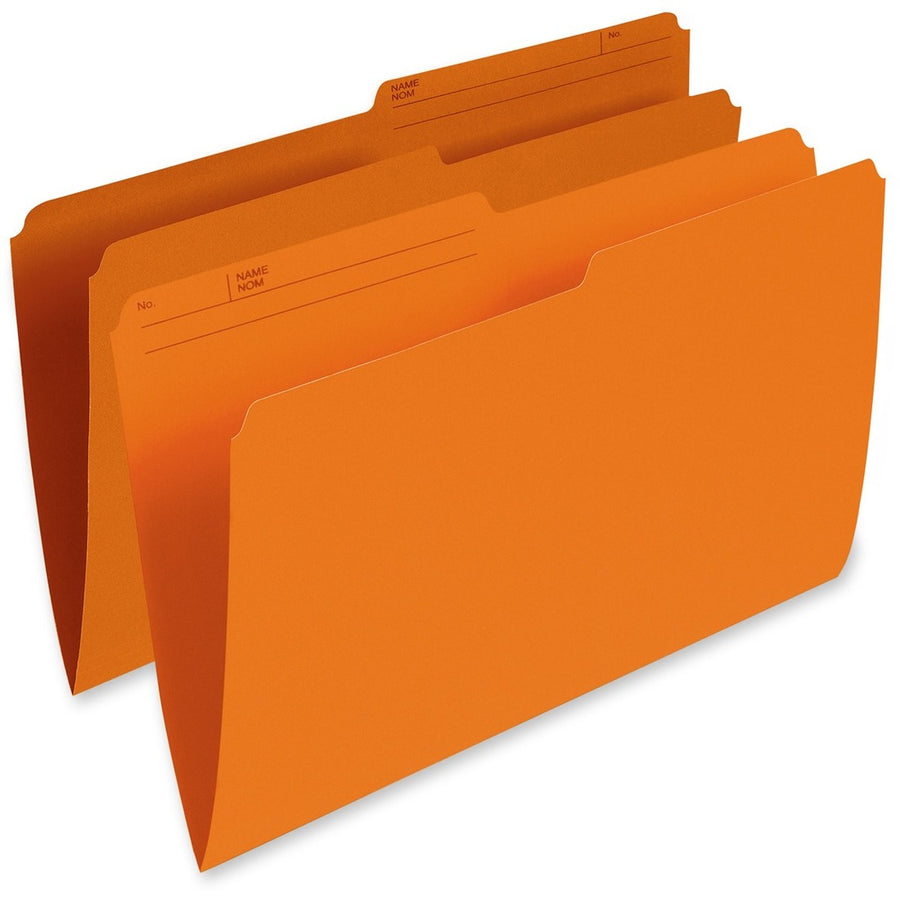 Pendaflex Coloured Top-Tab File Folders - Legal, 1/2-Cut, Box of 100 - Orange