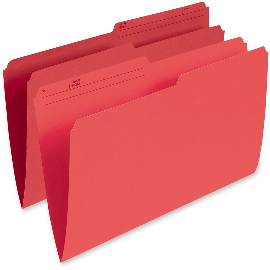 Pendaflex Coloured Top-Tab File Folders - Legal, 1/2-Cut, Box of 100 - Red
