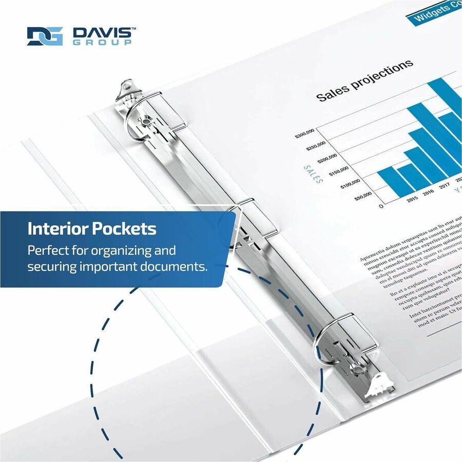 Davis Group Premium Economy, Angle D Ring, Binder, (White, 1")